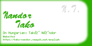 nandor tako business card